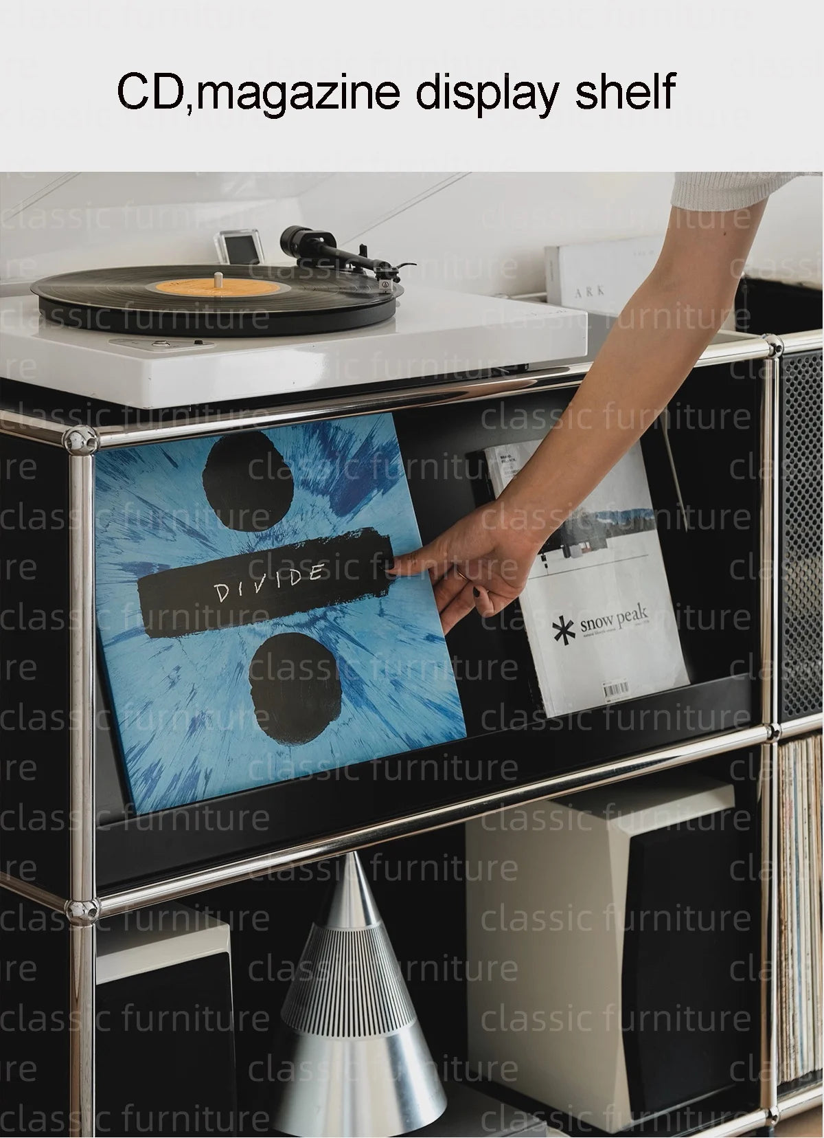 Modular Module Furniture Magazine CD Display Customized Metal Stainless Steel Cabinet  Storage  Sideboard Shelf DIY Living Room