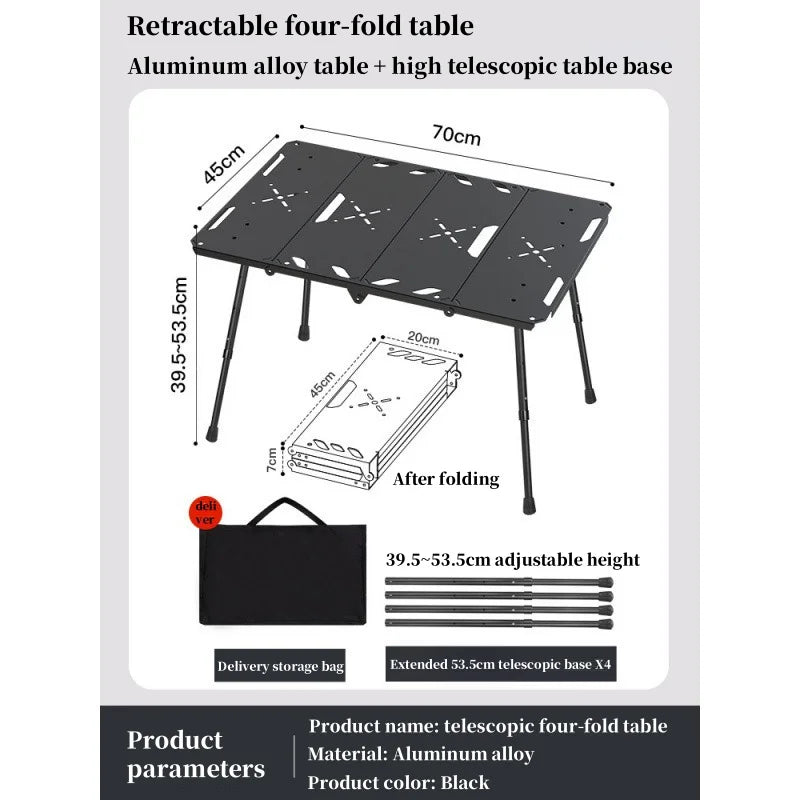 Outdoor Lightweight Folding Table Camping Hiking Travel Fishing Retractable Small Table Military Green Aluminum Alloy RuggedDesk