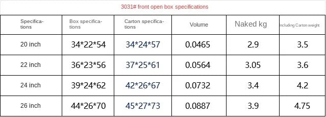 Travel Luggage Wide Tie Rod Suitcase Front Opening Laptop Boarding Case USB Charging 20"22"24"26 Inch Trolley Case with Wheels