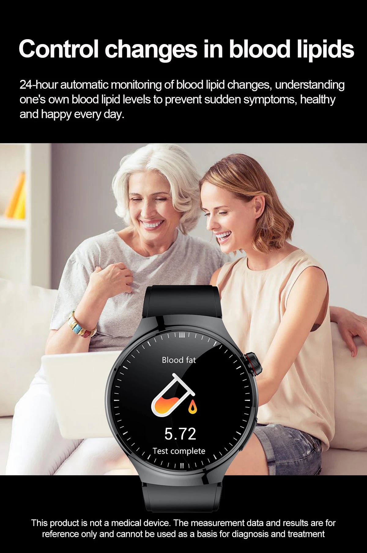 2025 New Nursing Grade Smart Watch Blood oxygen Blood Lipid Uric Acid ECG+PPG Body Temperature Bluetooth Call Health Smartwatch