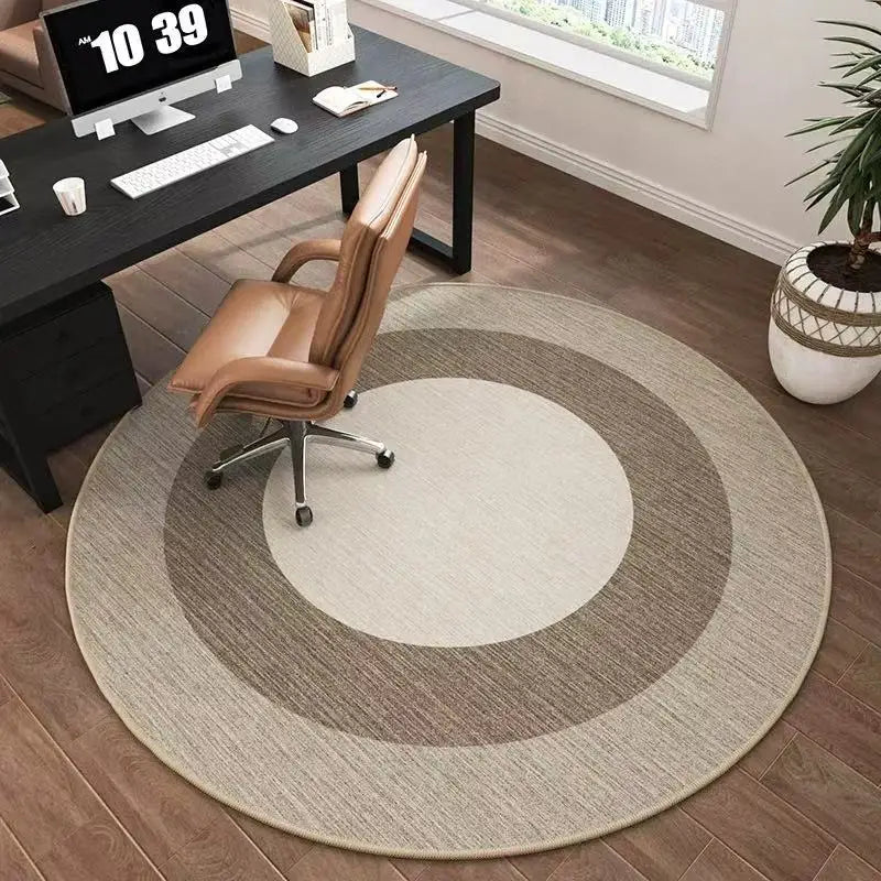 Premium Round  Computer Desk, Anti-Slip Floor Protector with High-End Look, Home & Office Decor