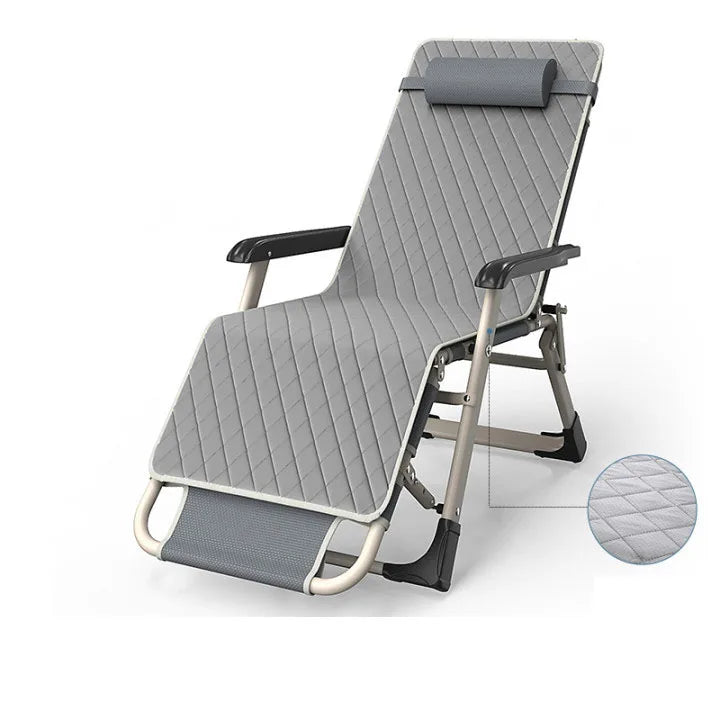 UVR Recliner Foldable Outdoor Beach Chair Office Lunch Chair Home Computer Chair Backrest Chair Adjustable Balcony Armchair Bed