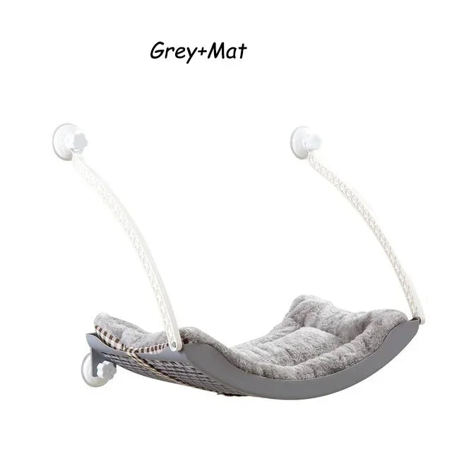 Cat Hammock Bed Comfortable Removable Arctic Fleece Sunbathe Cushion with Suction Cup for Balcony Windows Cats Hanging Beds