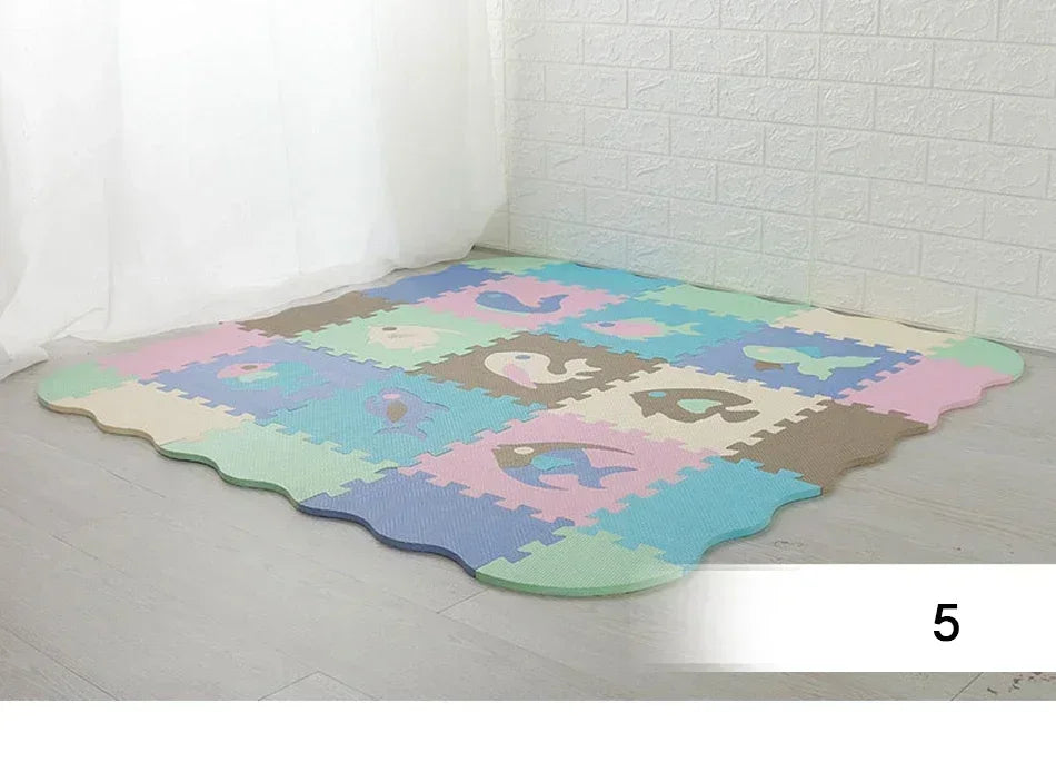 EVA Foam Play Mat with Fence Baby Puzzle Jigsaw Floor Mats Thick Carpet Pad for Kids Educational Toys Activity Pad Playmat