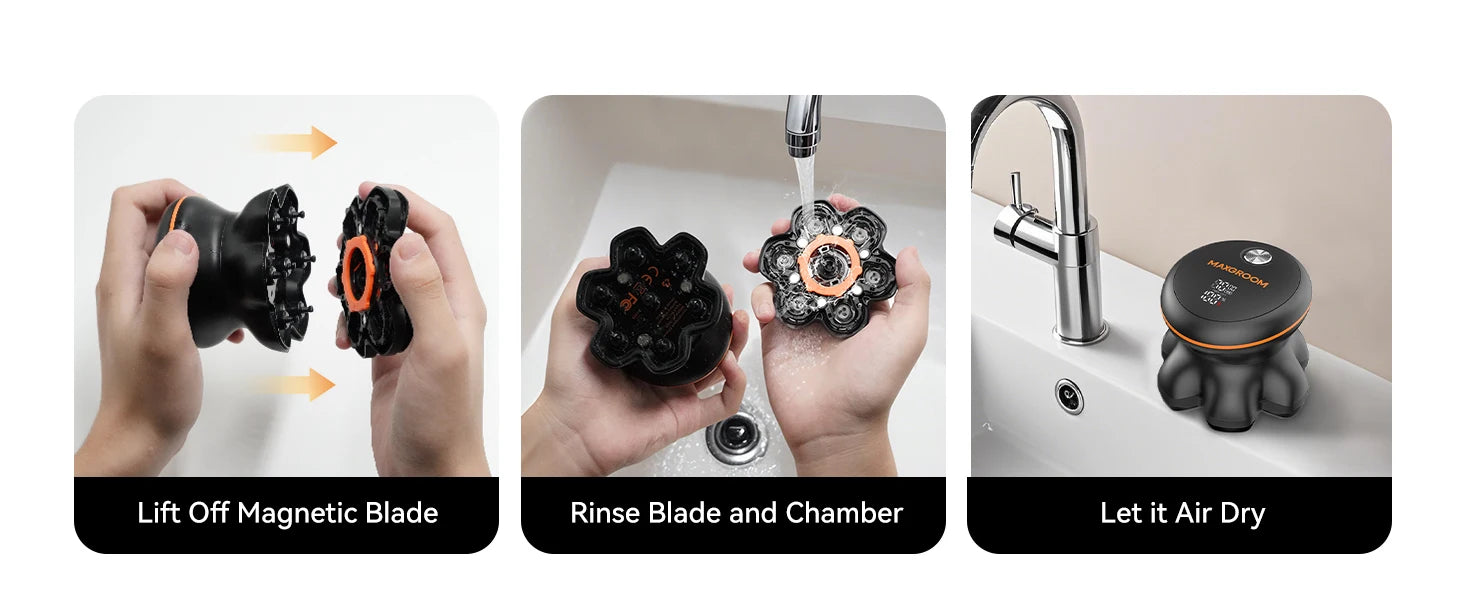 MAXGROOM 7D Head Shavers for Bald Men Wet/Dry Electric Shaver Hair Trimmer USB Rechargeable LED Display Waterproof Beard Trimmer