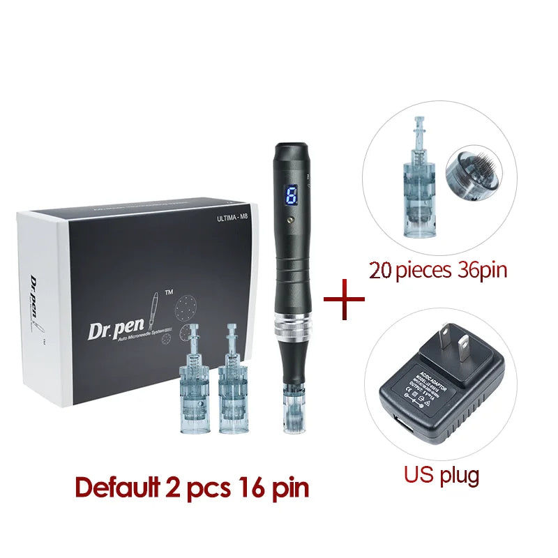 Dr pen Ultima M8 With 22 Cartridge Wireless Derma Microneedle Pen Skincare Kit MTS Treatment Professionals Use Beauty Machine
