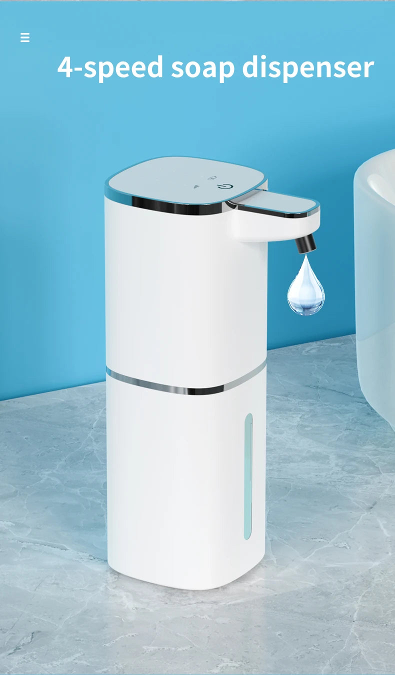 400ML Light Display Wall-Mounted Or Desktop 4-Levels Adjustable Induction Infrared Electric Automatic Smart Sense Soap Dispenser