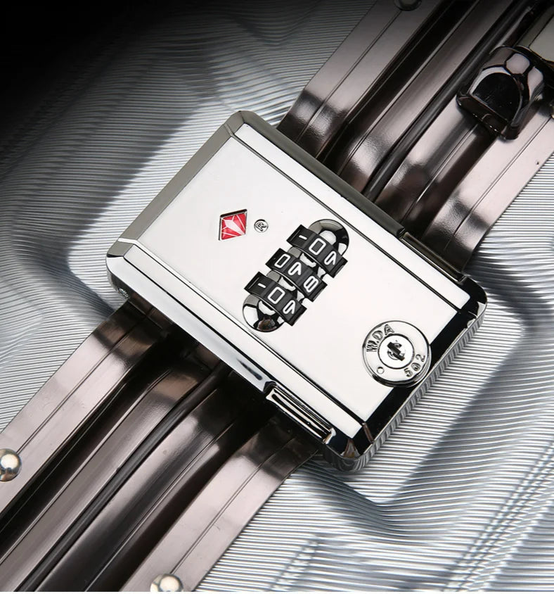 Trolley Luggage Aluminum Frame Rolling Luggage Case 20 24 26 28 inch Travel Suitcase on Wheels Combination Lock Carry on Luggage