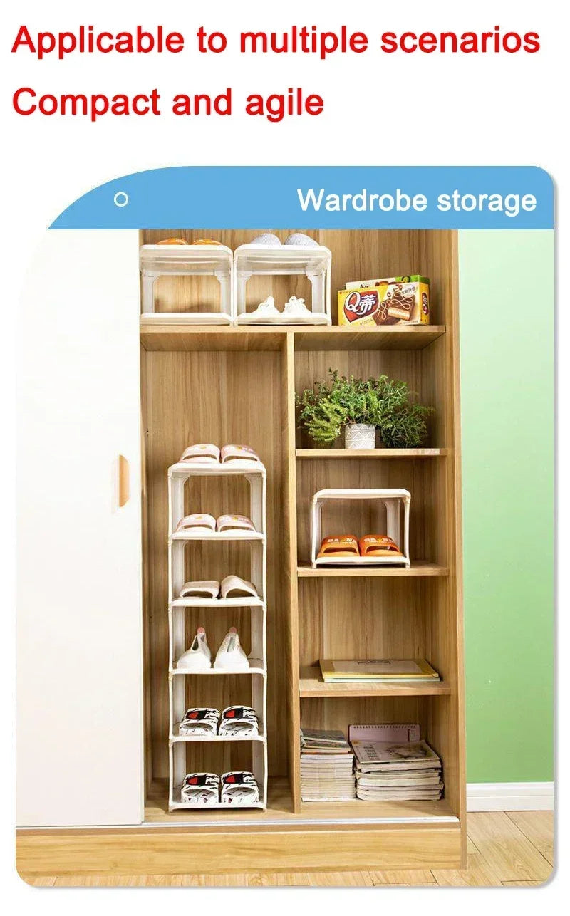 Shoe Rack Storage Organizer Household Living Room Vertical Shoes Rack Storage Cabinet Cabinets Removable Household Shoe Rack