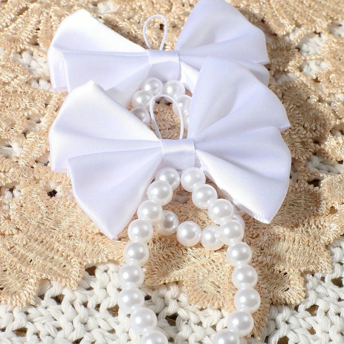 Ylsteed Newborn Girl Butterfly Knot Pearl Barefoot Sandals Infant Photography Accessories Baby Girl's Photography Props Shoes