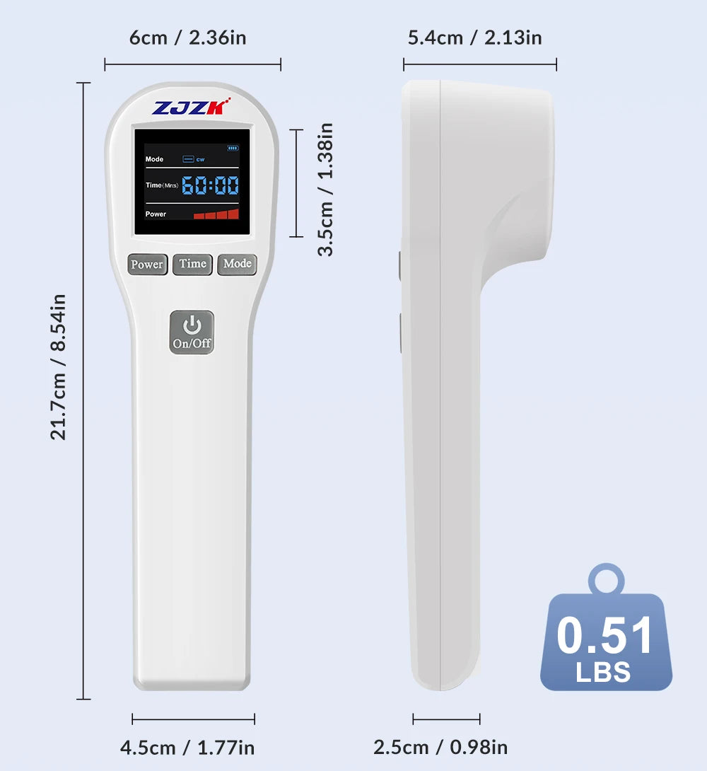 ZJZK Professional Therapeutic Cold Laser Physiotherapy Relax Treatment Massager Laser Therapy Device 808nm 650nm 880mW for Pain