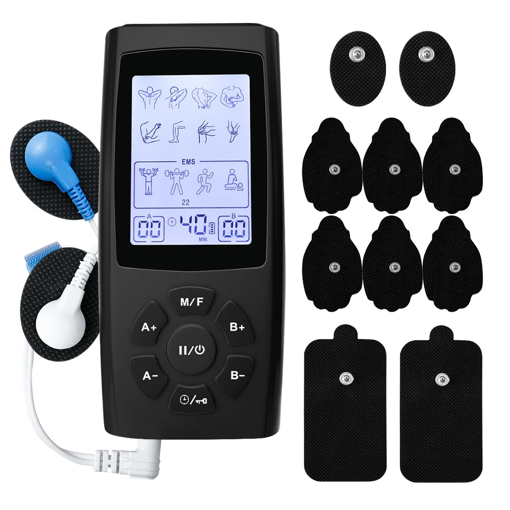 Tens Electroestimulador Pulse Acupuncture Massager 40 Levels EMS Muscle Stimulators Relaxation Medical Pain Relief with 10 Pads