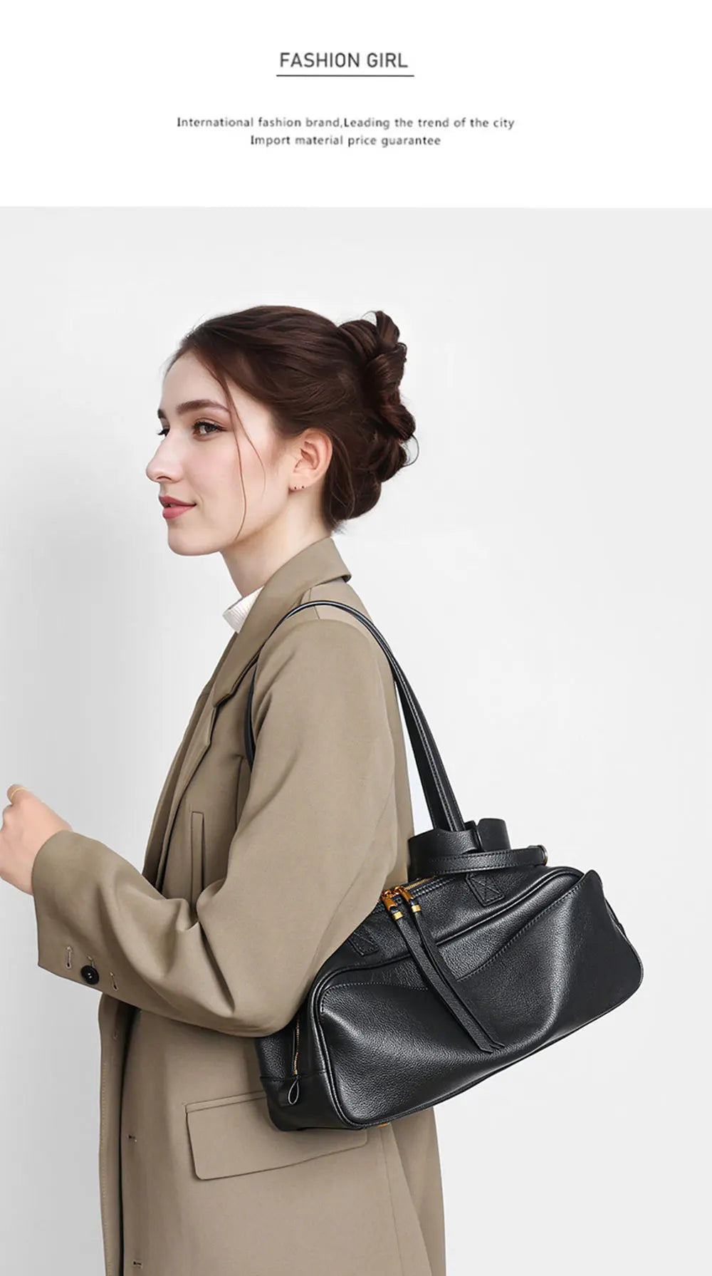 New Women's Bag Genuine Leather Luxury Designer Women Shoulder Bag Soft Cowhide Handbags Fashion High Quality Baguette Bags