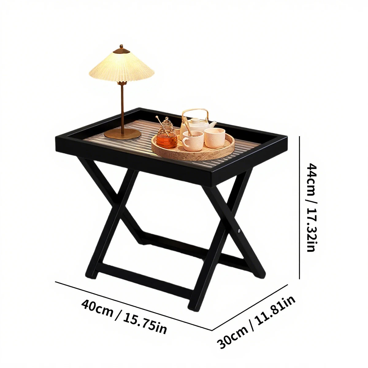 Bamboo Folding Side Table,Durable Tv Tray Bed Table,Small End Table For Living Room, Bedroom