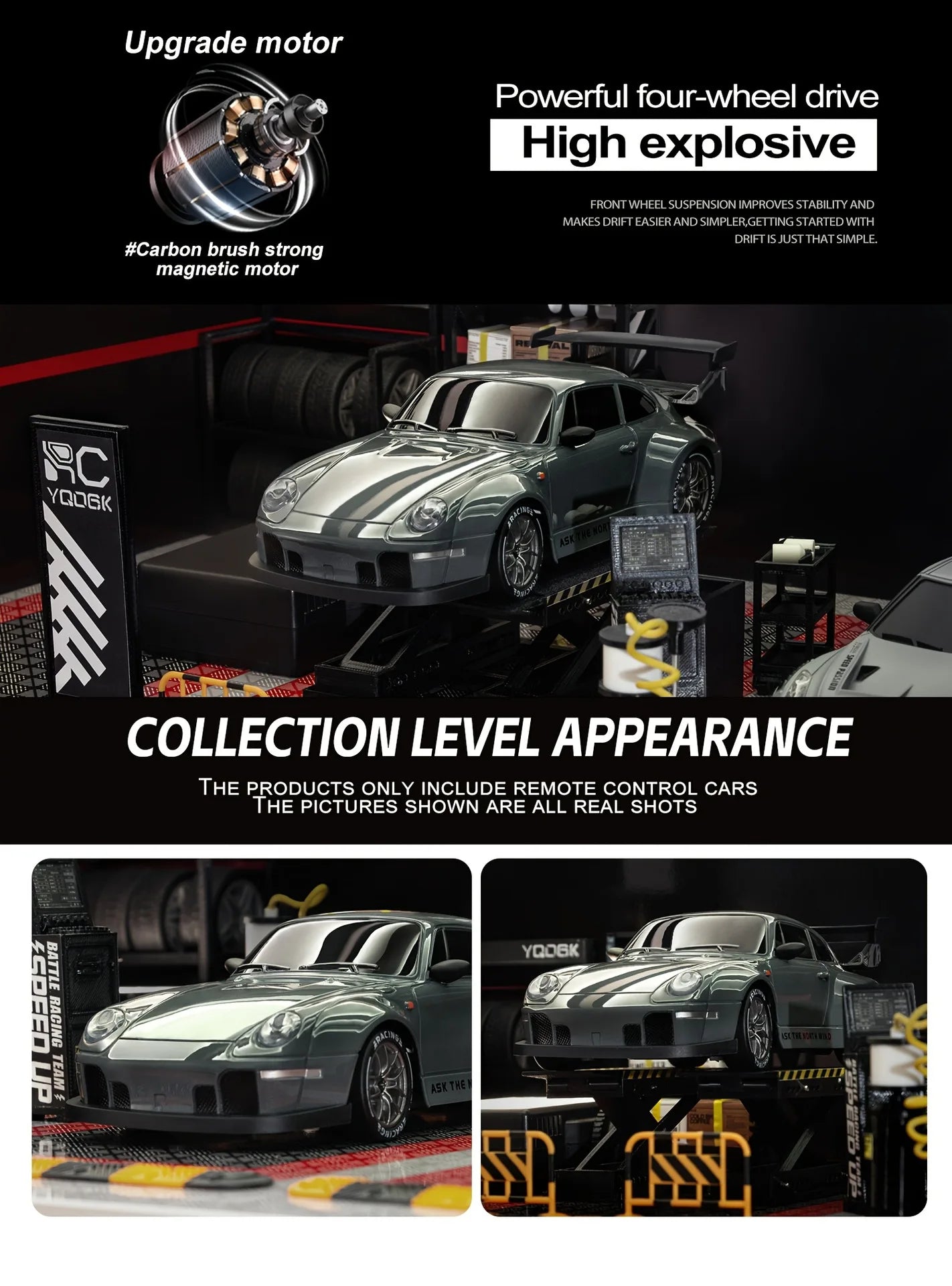 4WD RC Drift Car 1:24 2.4GHz Limited Edition - LED Lights Stunt Drift High-Speed Racing Car Boy Toy Gift