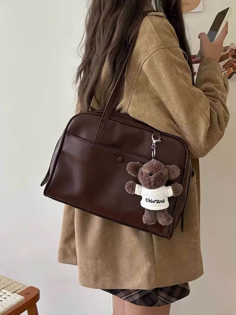 JIAERDI Retro Coffee Shoulder Bags Wallet Women Pu Leather Soft Bagutte Bag Female Large Capacity Tote Bag Handbag Сумка Женская