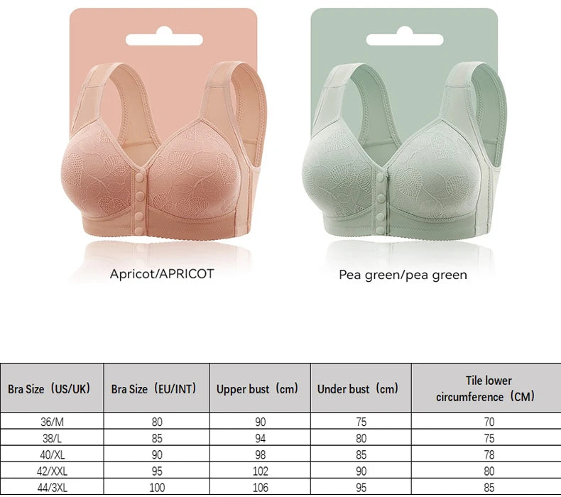 New Pregnant Women's Front Open Button Breastfeeding Bra Women's Large Steel Ring Free Bra Traceless Thin Comfortable Bra