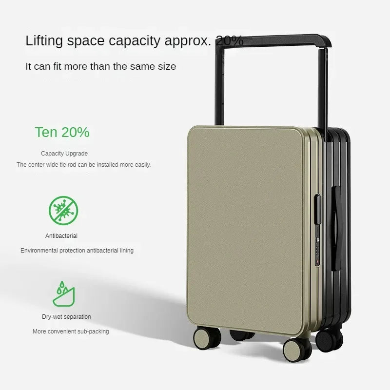 New Mid-Width Draw-Bar Luggage Large Capacity Travel Password Suitcase ABS+PC Fashion Travel Suitcase on Wheels
