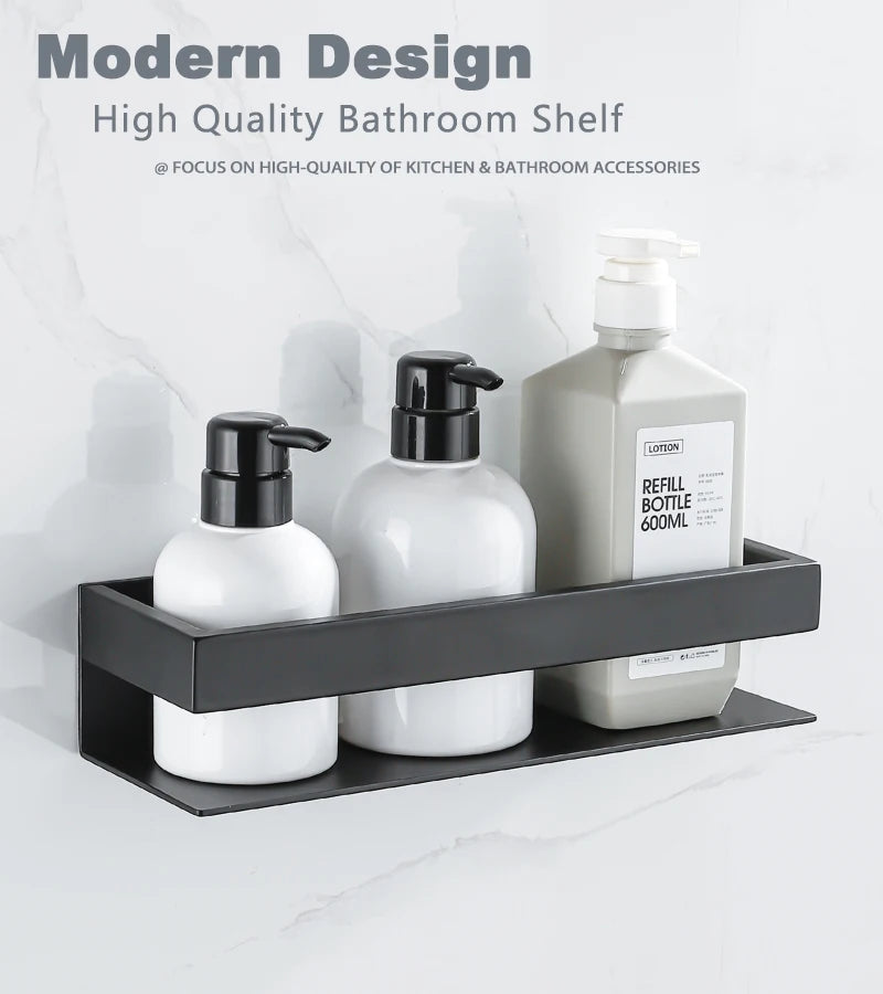 Stainless Steel Shower Rack Organizer Bathroom Storage Shelf Corner Shampoo Holder Wall Mounted Kitchen Hardware Accessories