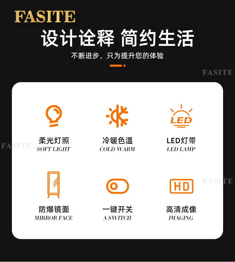 Rose gold, double-sided floor-to-ceiling  , barber shop mirror table, special perm and dyeing  , full-body hair cutting mirror.