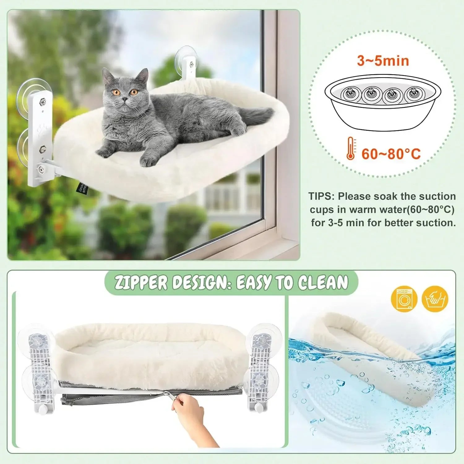 Cat Hammock Window Habitat Cat Sunbathing Glass Hanging Suction Cup Balcony Pet Nest Pet Bed
