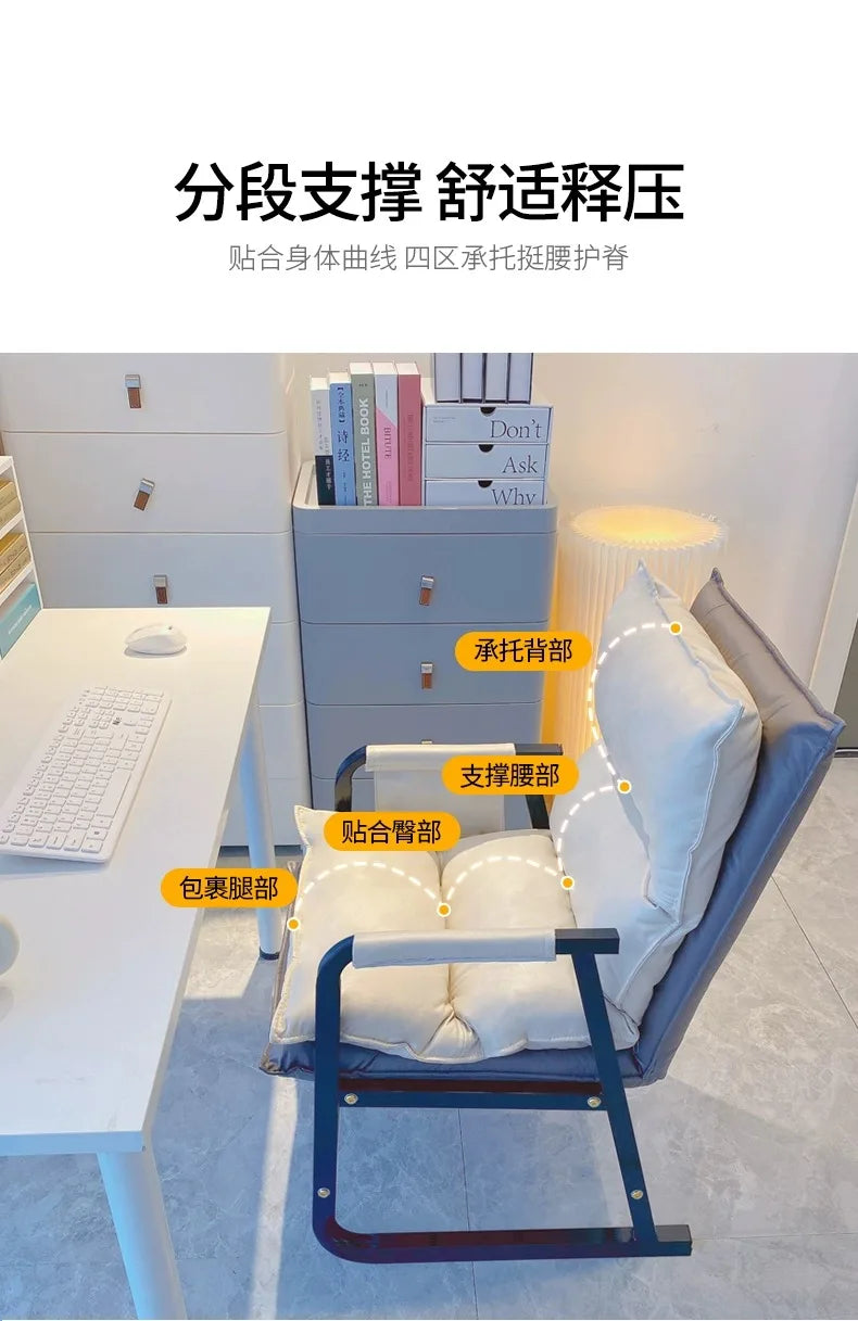 Comfortable Computer Chair Home Ergonomic Office Long Sitting Single Study Adjustable Reclining Desk Gaming Lumbar Support