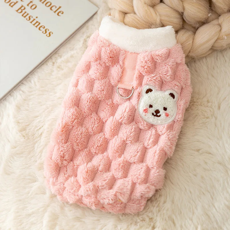 Pet Dog Warm Coat Winter Dog Clothes Kitten Puppy Vest Fleece Dog Costume Chihuahua Bichon Clothing Cardigan Girls Dog Apparel