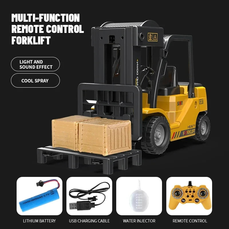 Trucks Forklift 2.4G Children Toys Remote Control Cars Toys for Boys Cranes Liftable Stunt Car Electric Vehicle for Kids Gift