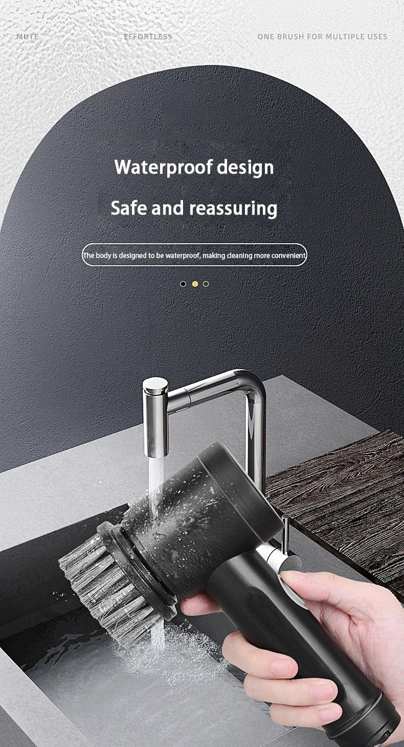 Xiaomi Electric Cleaning Brush Wireless Black High-power Multifunctional Bathroom Waterproof Portable Cleaning Brush Household