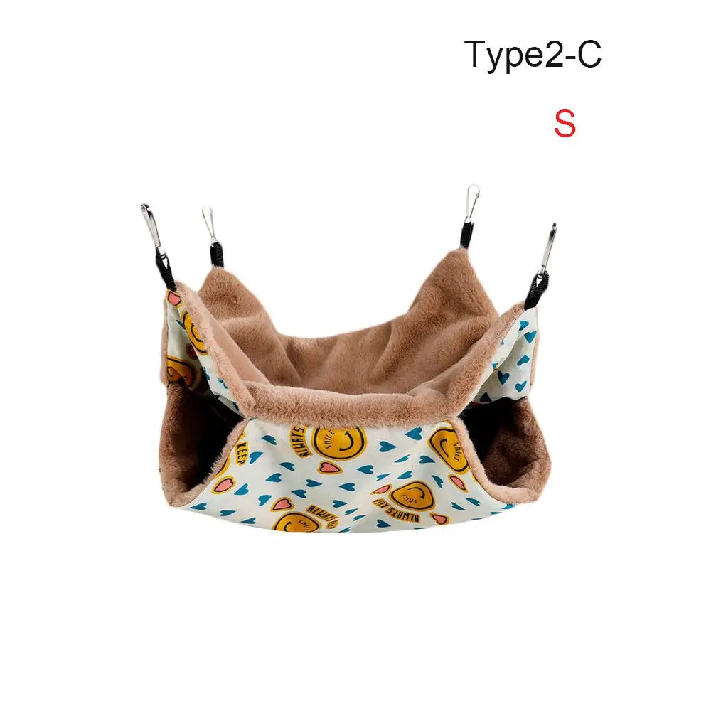 Hammock For Rats Double Thick Plush Warm Bed For Hamster House Nest Sleeping Bag Hanging Tree Beds Pet Rat Squirrel Hamster Nest