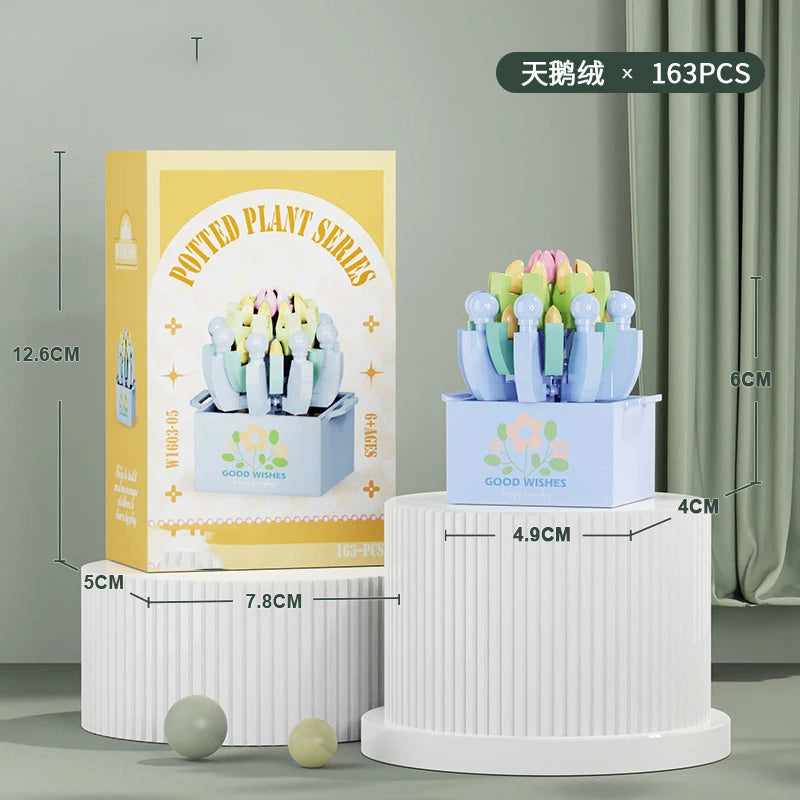 Bouquet Flower Mini Diy Building Block Toys for Children Bricks Blocks for Adults Constructor Micro Bricks Construction Set Gift