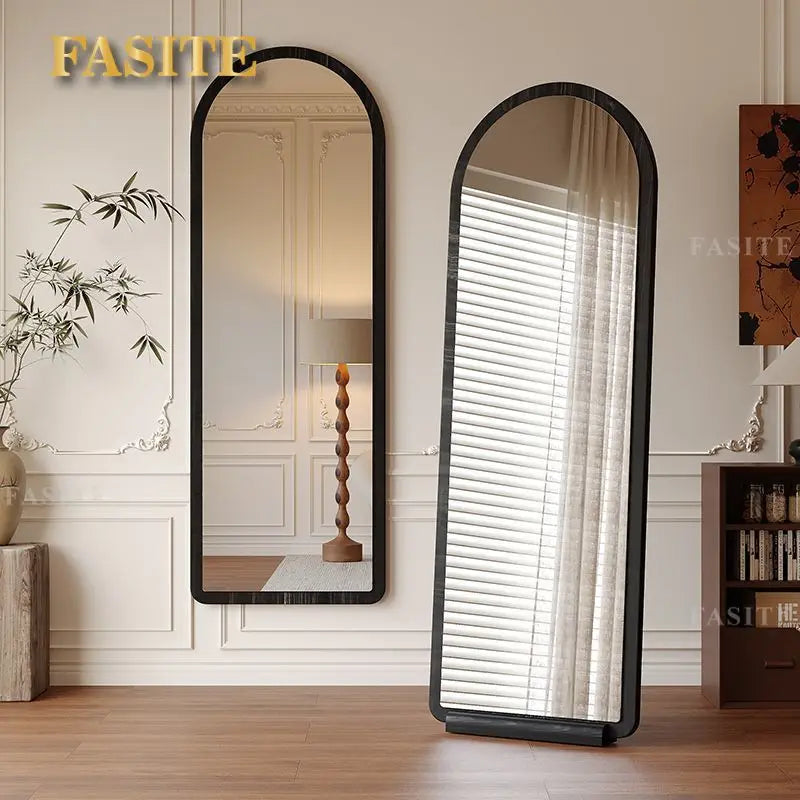 Solid wood  full-body mirror floor mirror household girls bedroom full-length mirror clothing store fitting