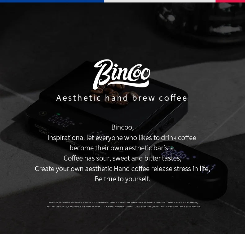 Bincoo Professional Coffee Scale Electronic Scale Coffee Powder Weighing Accurate Weight 0.1g Split Screen Display Barista Tool