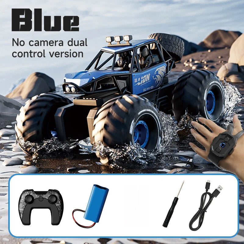 4DRC New Y10 Remote Control Car 2.4G Rc Boat Waterproof Amphibious Stunt Car 4WD All Terrain Truck Toys for Kids Birthday Gifts