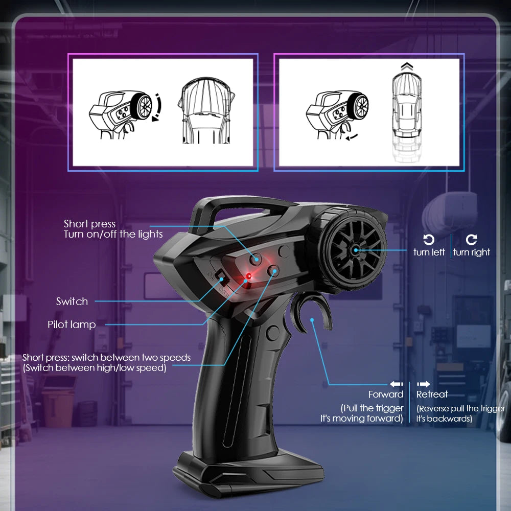 1: 64 Desktop Drift Car Four-Wheel Drive Full Proportion Mini Racing Toy With Rechargeable Battery, Children's Holiday Gift