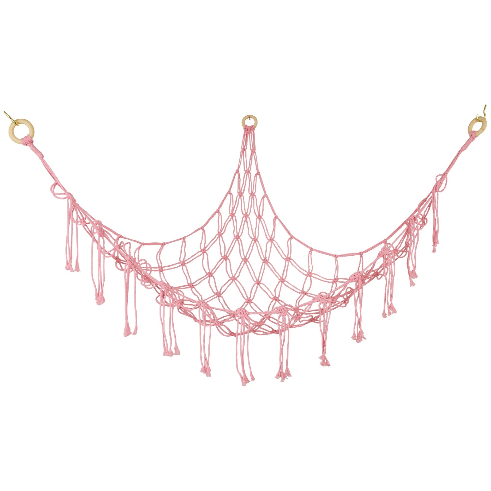 Plush Toy Hammock Large Capacity Stuffed Animals Organizer Net Macrame Tassels Boho Home Wall Decoration Hanging Basket