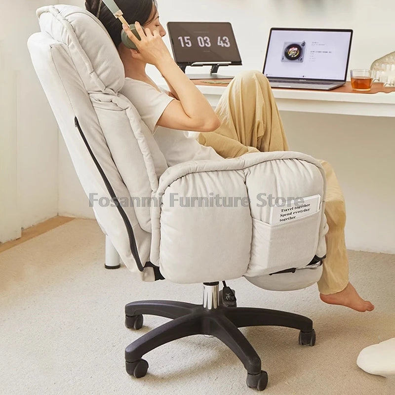 High-Back Gaming Recliner Chair Home Office Comfort Soft Desk Chair Ergonomic Wide Seat Computer Chairs with Adjustable Armrests