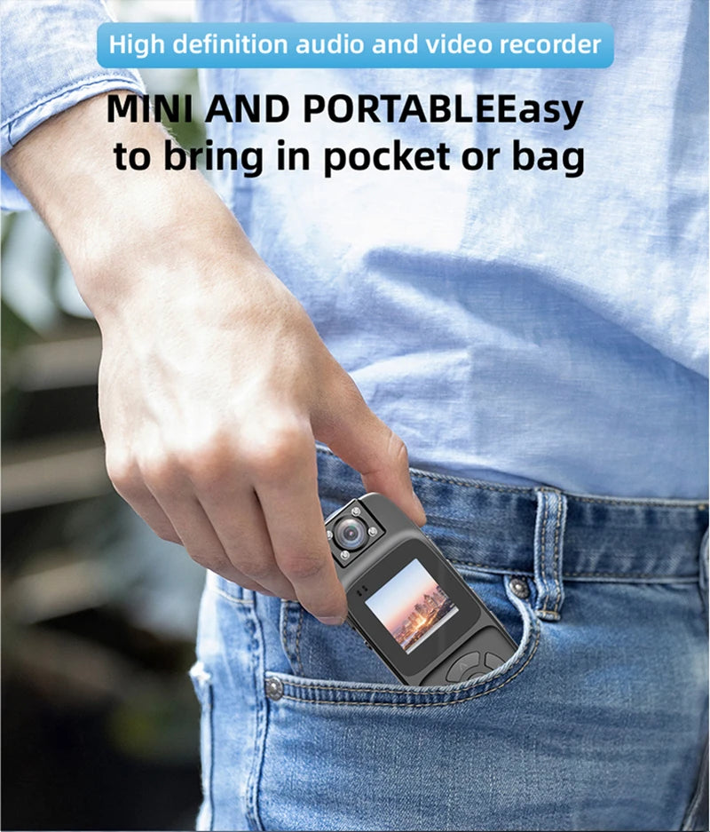 Xiaomi WiFi Mini Camera 4K HD Portable Digital Video Recorder Back Clip Police Body Cam Night Vision Sports Miniature Camcorder