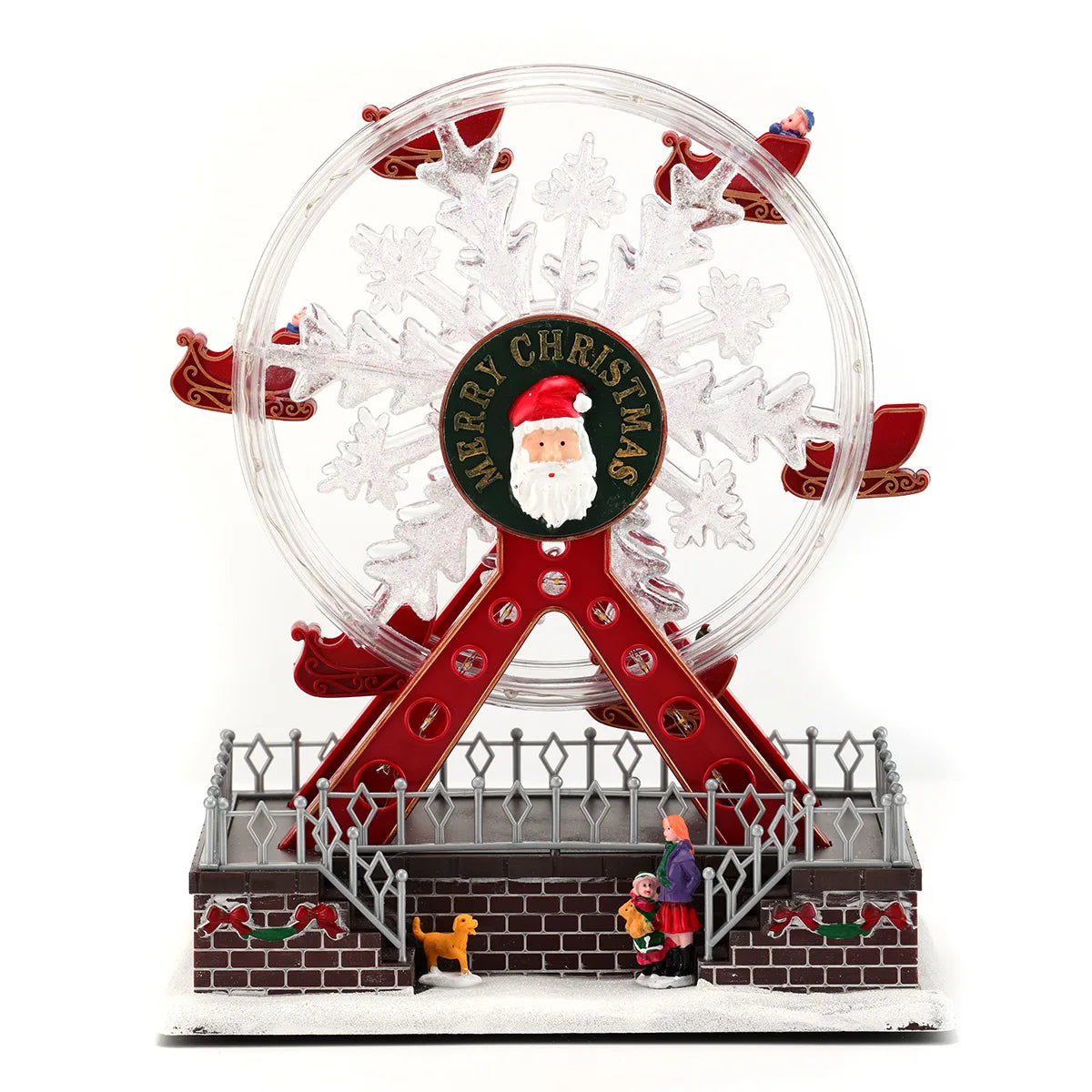 Xmas Santa Claus Spinning Light Up Ferris Wheel Octavo 2025 New Year Christmas Gift Christmas Home Party Decoration Ornament