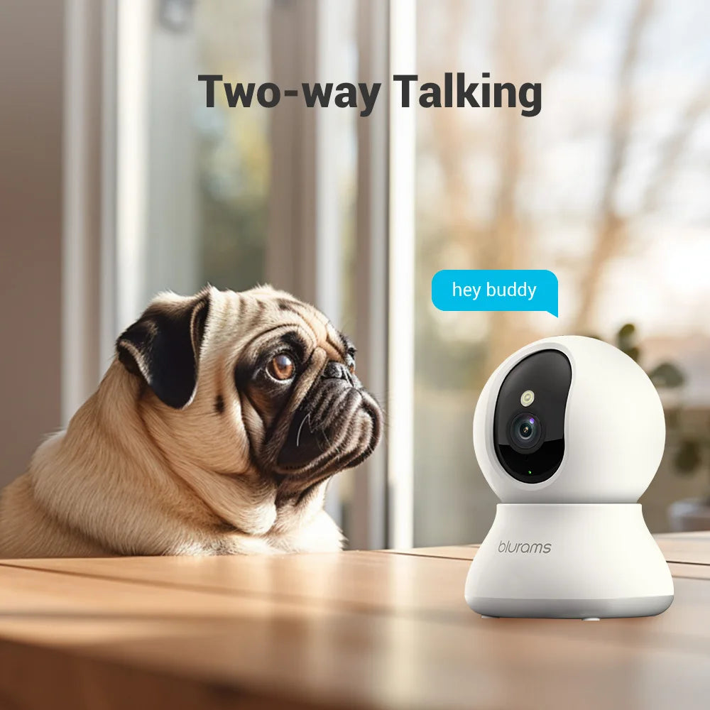 blurams Pet Camera 2K, 360° Indoor Security Camera, Dog Camera with Phone App, PTZ Cameras for Home Security Indoor, 2-Way Audio