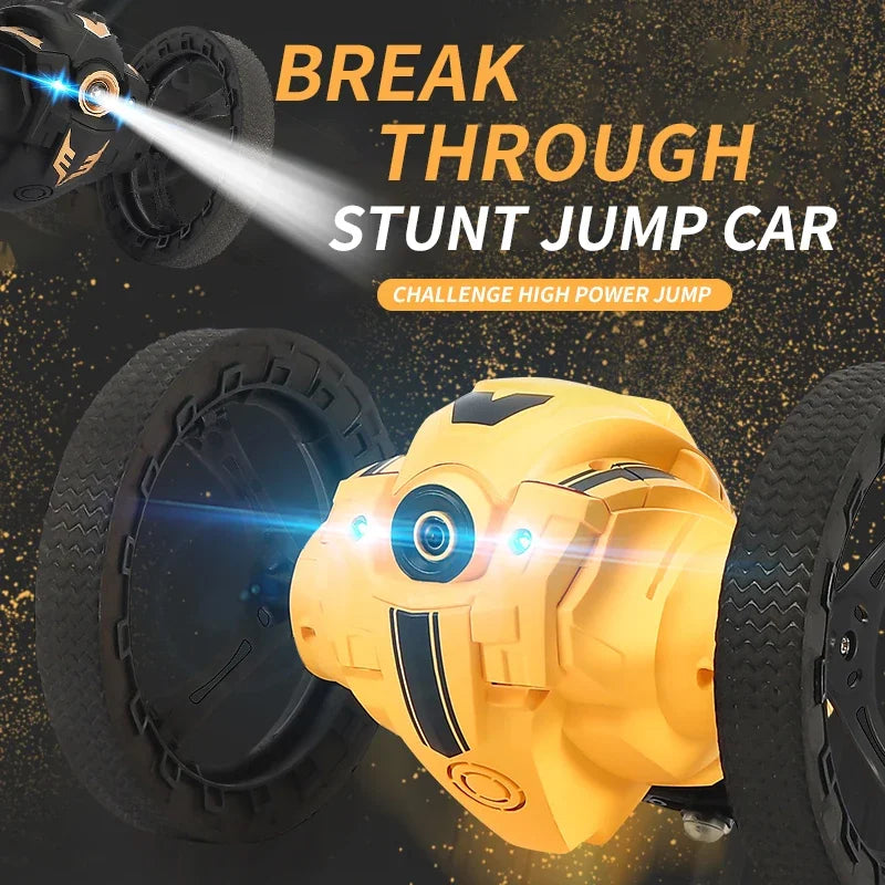 RC Stunt Car With Wifi Hd Camera Bounce Car Flexible Wheels Rotation Led Light Remote Control Jumping Vehicle Toy Gift Q207