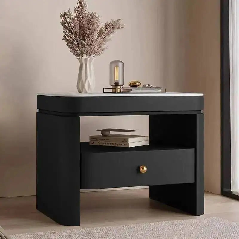 Aesthetic Luxury Bedside Table Unique Trendy Design Storage Nightstands With Drawers Mesita De Noche Bedroom Furniture
