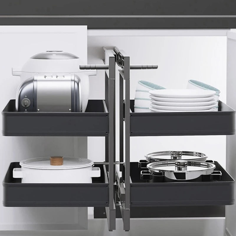 Sliding Kitchen Cabinet Storage Metal Cabinets Organizers Large Removable Spice Drawer Household Narrow Auxiliary Furniture
