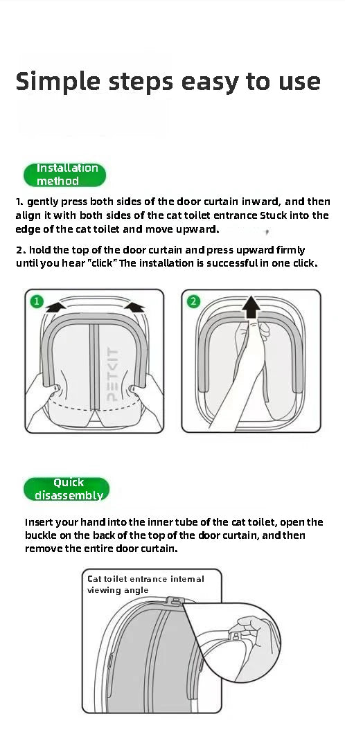 Petkit Smart Cat Toilet Magnetic Dustproof Curtain 2.0 Max Series Compatible Applicable to MAX MAX 2 MAX pro Cat Litter Box