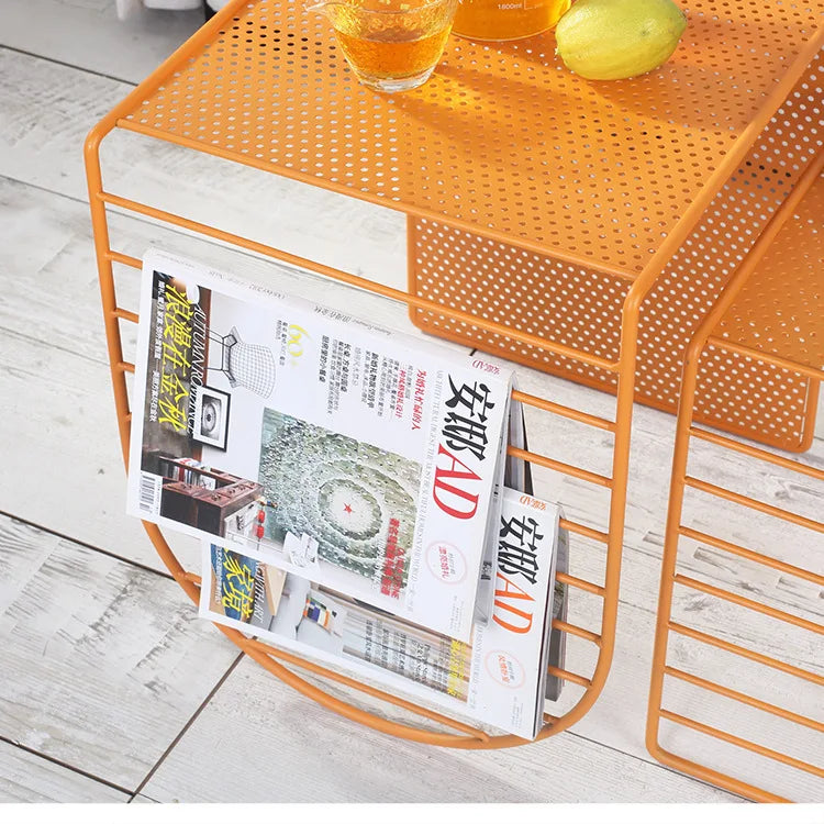 Nordic Multifunctional Wrought Iron Sofa Coffee Table Home Living Room Furniture TV Cabinet Combination Coffee Table Decoration