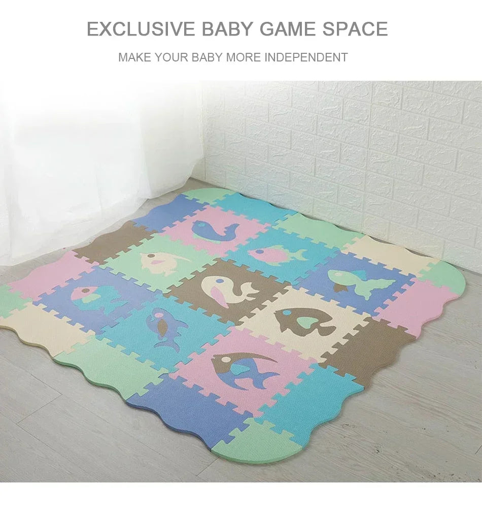 EVA Foam Play Mat with Fence Baby Puzzle Jigsaw Floor Mats Thick Carpet Pad for Kids Educational Toys Activity Pad Playmat
