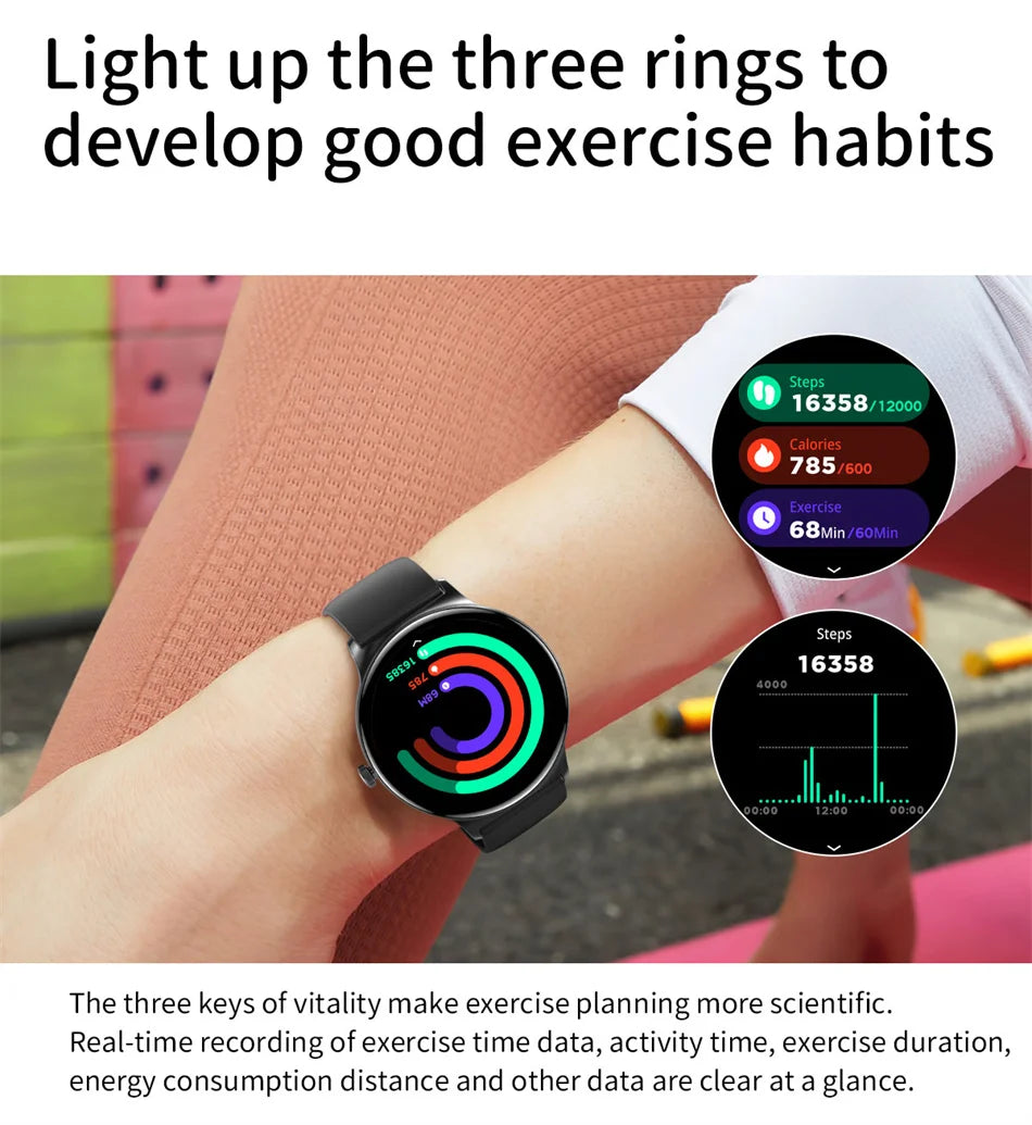 For Huawei Xiaomi New Ultra Thin Smart Watch Women Screen Always Display Time Sports Bracelet Bluetooth Call Fashion Smartwatch