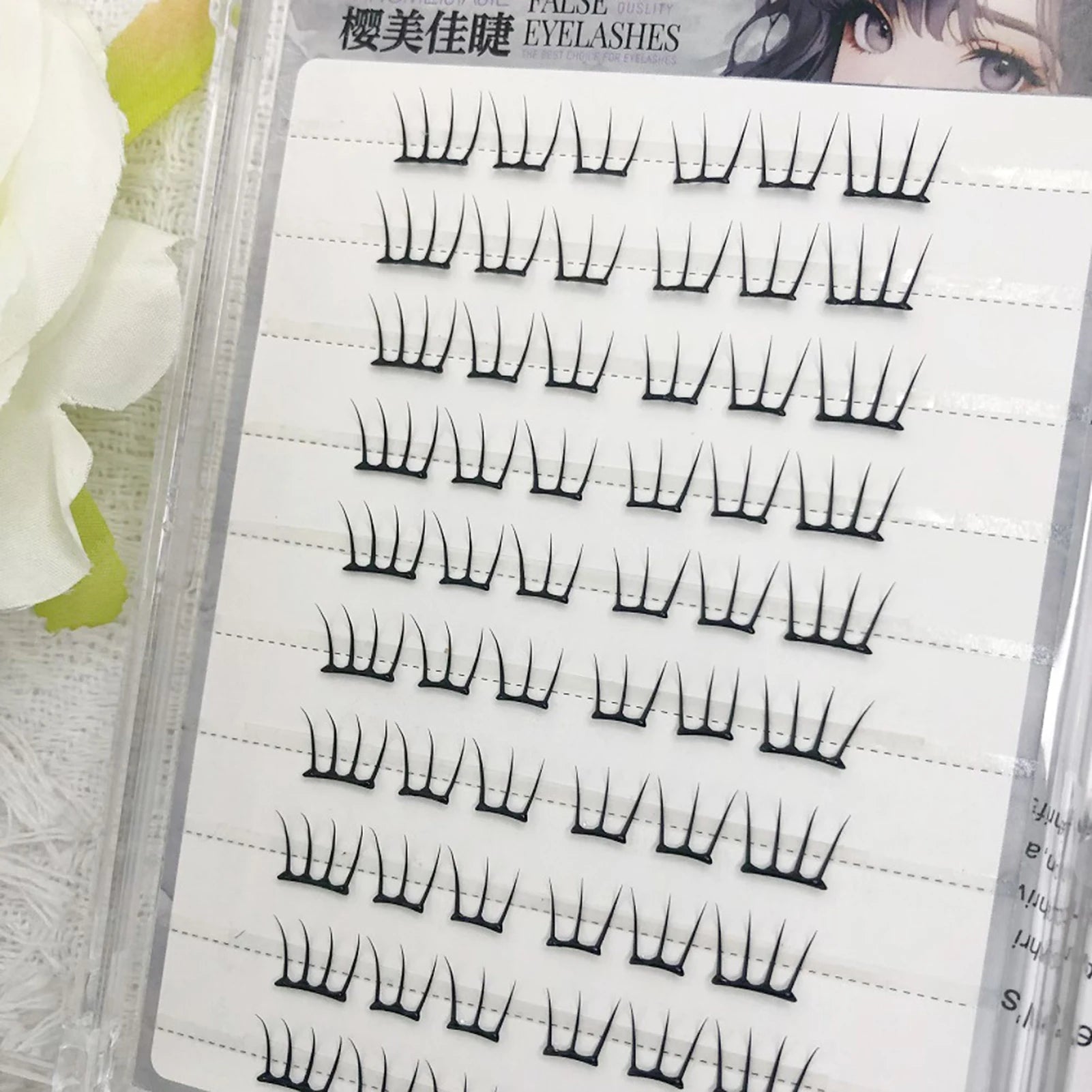 Glue-free Korean Style False Eyelashes Girl Group Fashion Eyelash Extension Natural Manga Segemented DIY Lashes Large Capacity