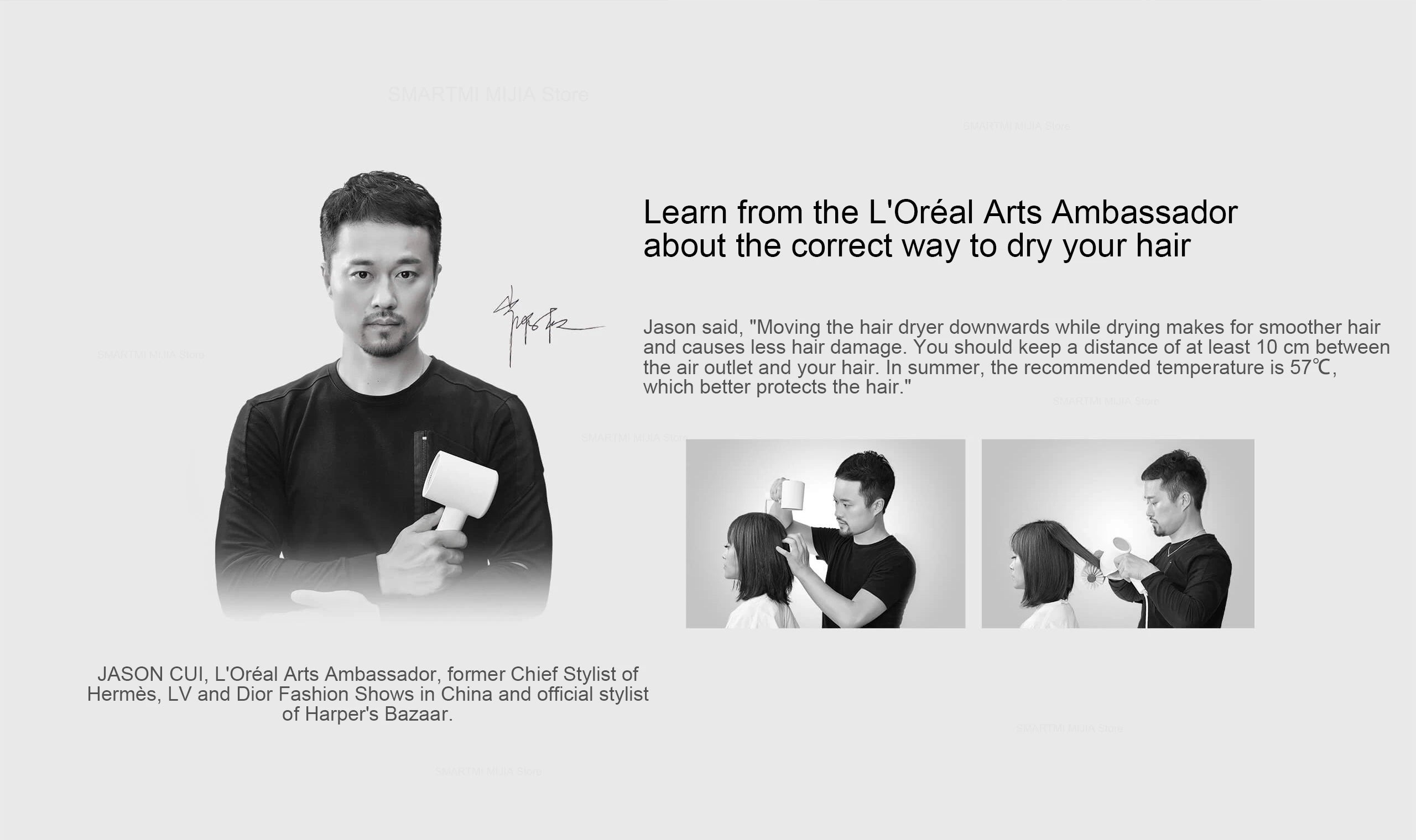 XIAOMI MIJIA Negative Ionic Hair Dryer H300,Constant temperature 57°C,Professional 1600W Blow Dryer,220V CN Version With Adapter