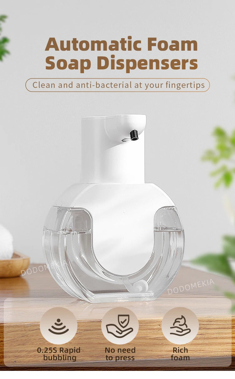 New Wall Mounted Automatic Soap Dispenser Foam Smart Hand Washing Machine 420ml Liquid Rechargeable Bathroom Induction Sensor